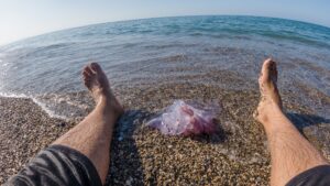 Image de :Soigner une piqûre de méduse à un pied 